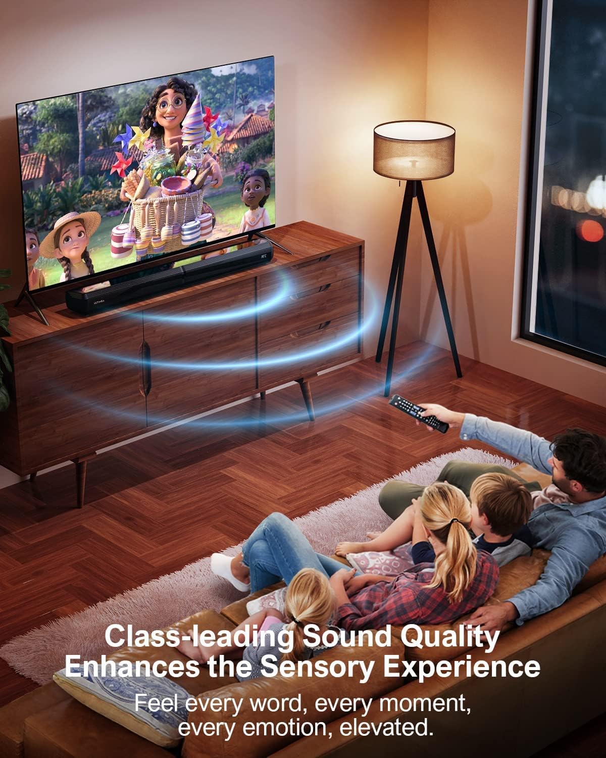 ULTIMEA 2.2ch Sound Bar for TV, Peak Power 100W, 2-in-1 Detachable Bluetooth 5.3 Soundbar for TV, 3 EQ Modes, Bass Adjustable for TV Speakers, App, ARC/Optical/Aux/Wall Mount, Apollo S40