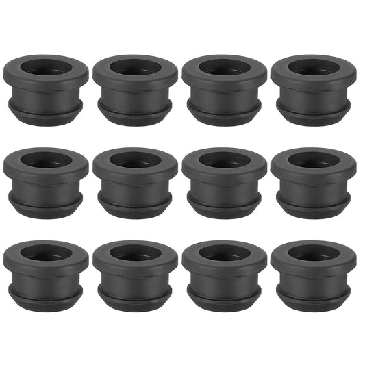 PATIKIL 19mm / 3/4 Inch Drill Hole,9/16 Inch ID Rubber Grommets, 12Pcs Top Hat Grommet for Wiring Eyelet Ring Gasket Automotive Firewall Cable Hole Plugs Wires Protection, Black