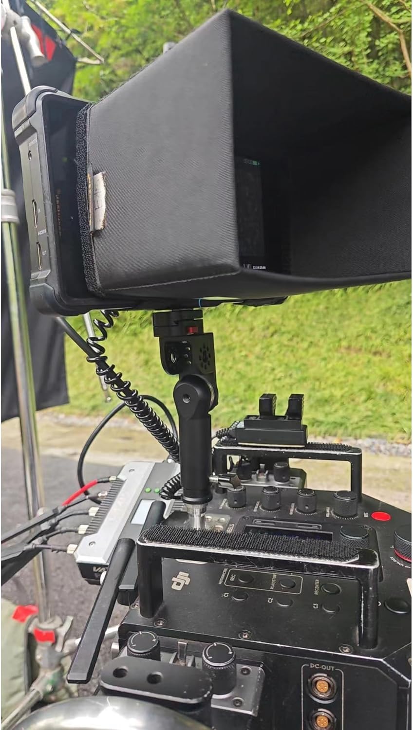 Tripod Mount Adapter and 3/8" 1/4" Bracket Block Cube 180 Swivel Rotation for Camera Video Monitor, Lens Motor, Microphone, Teradek Wireless System, Black