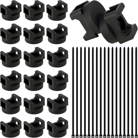 Magnetic Cable Clips Zip Tie Mount Base, Include 20 Pcs 20mm Magnetic Wire Cable Holders with 100 Pcs Heavy Duty Zip, Multipurpose Cable Ties Management Base for Wire, Black