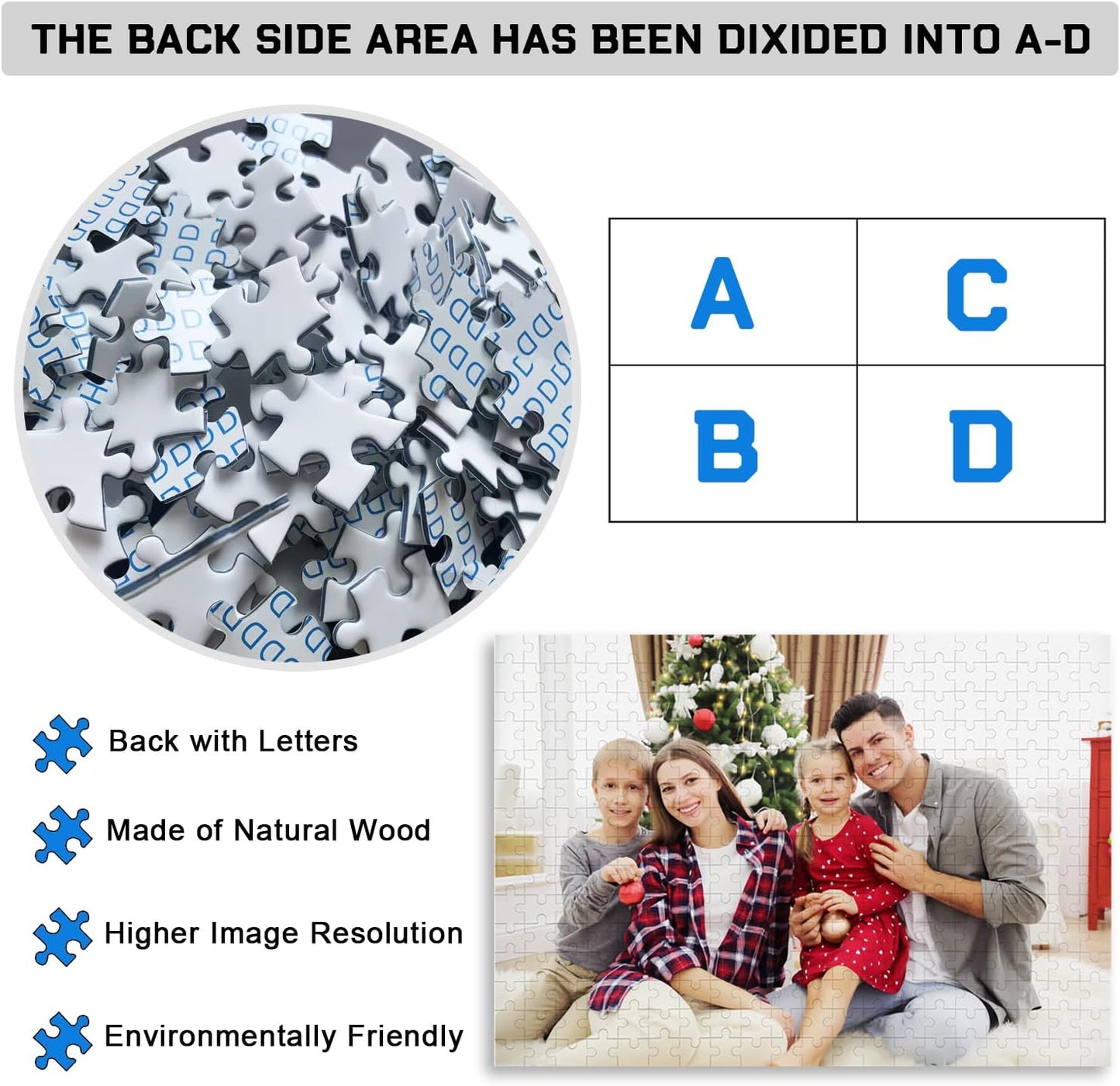 Custom Puzzle 120/200/300/500/1000/1500 Pieces, Personalized Puzzle from Your Own Photos, Customized Picture Jigsaw Puzzle Gift for Christmas Wedding Birthday Family