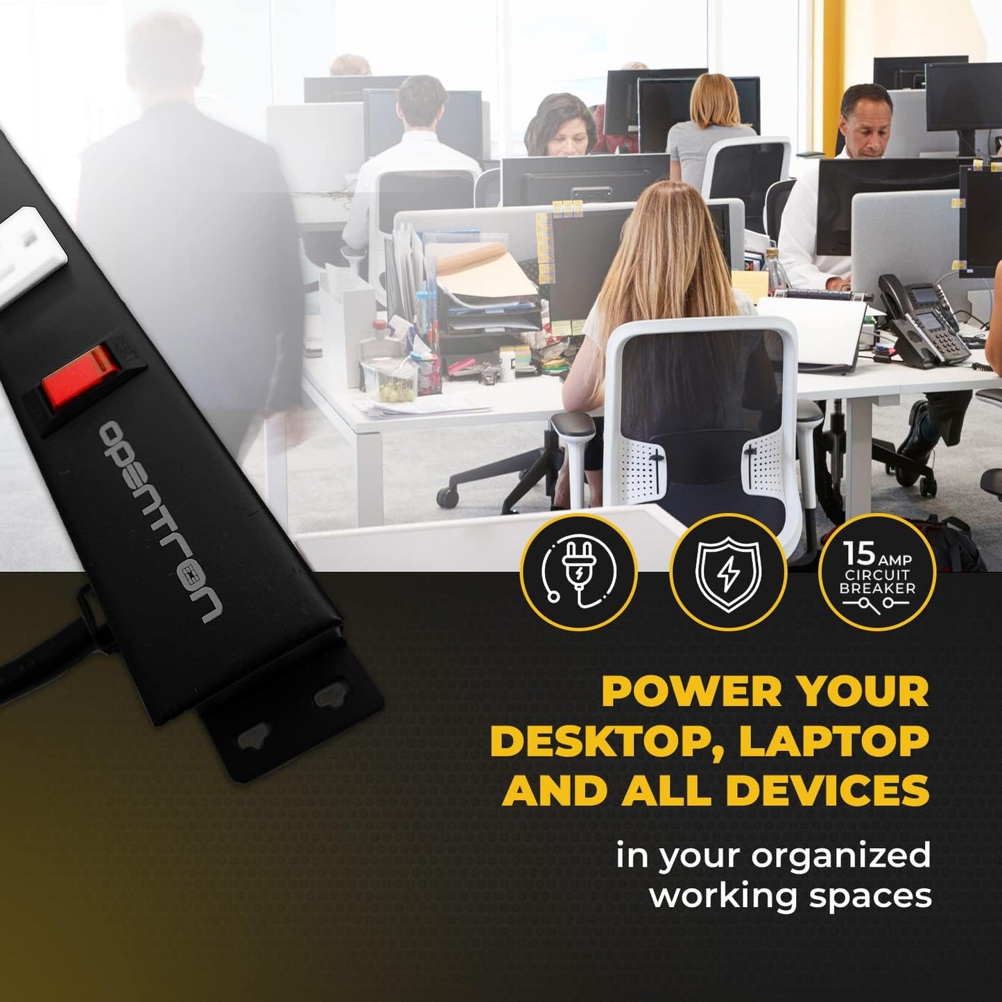 12 Outlets 4 Feet Body Heavy Duty Metal Surge Protector Power Strip (12 outlets 12 feet Power Cord 4 feet Body)