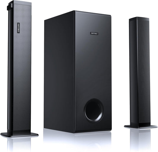 Sound Bar for Smart TV 2.1CH 190W Peak Power Soundbar with Subwoofer Detachable 2-in-1 BT 5.4 Surround Sound System 12L Deep Bass for PC Game with HD-ARC/Opt/USB/AUX Home Theater