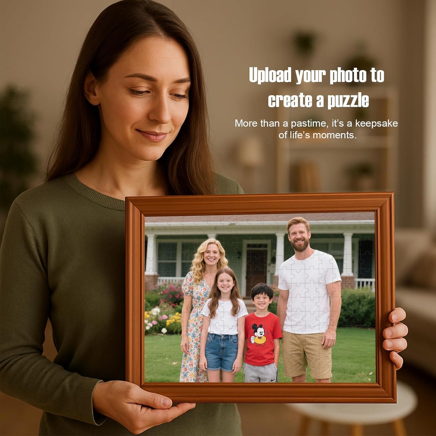 Custom Photo Puzzle – Personalized Jigsaw Puzzle from Your Photos in 200/300/500/1000/1500 Pieces – Custom Puzzle Gift for Families, Pets, Weddings, Anniversaries, Adults and Couples(200-horizontal)