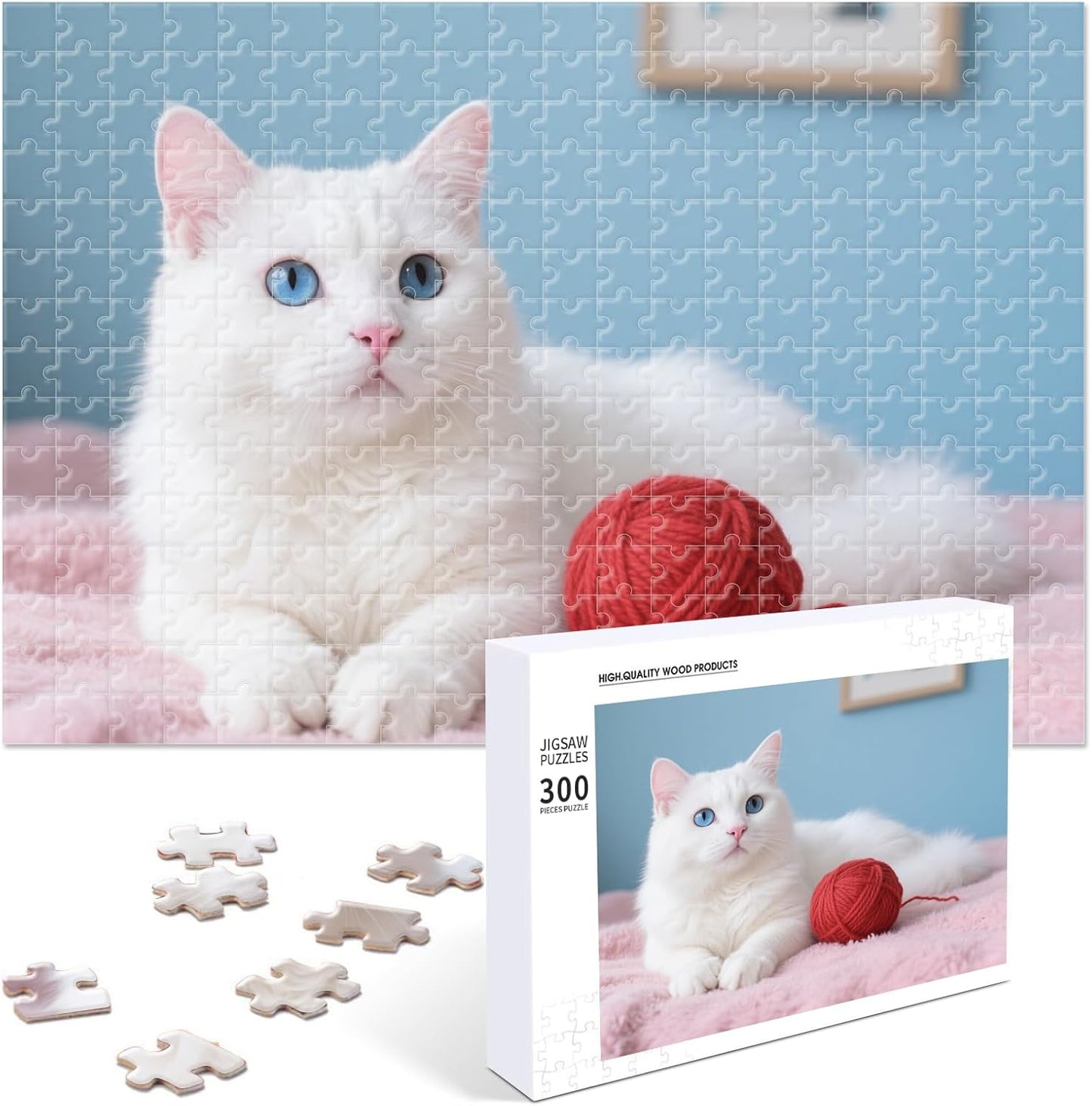 Custom Photo Puzzle – Personalized Jigsaw Puzzle from Your Photos in 200/300/500/1000/1500 Pieces – Custom Puzzle Gift for Families, Pets, Weddings, Anniversaries, Adults and Couples(300-horizontal)