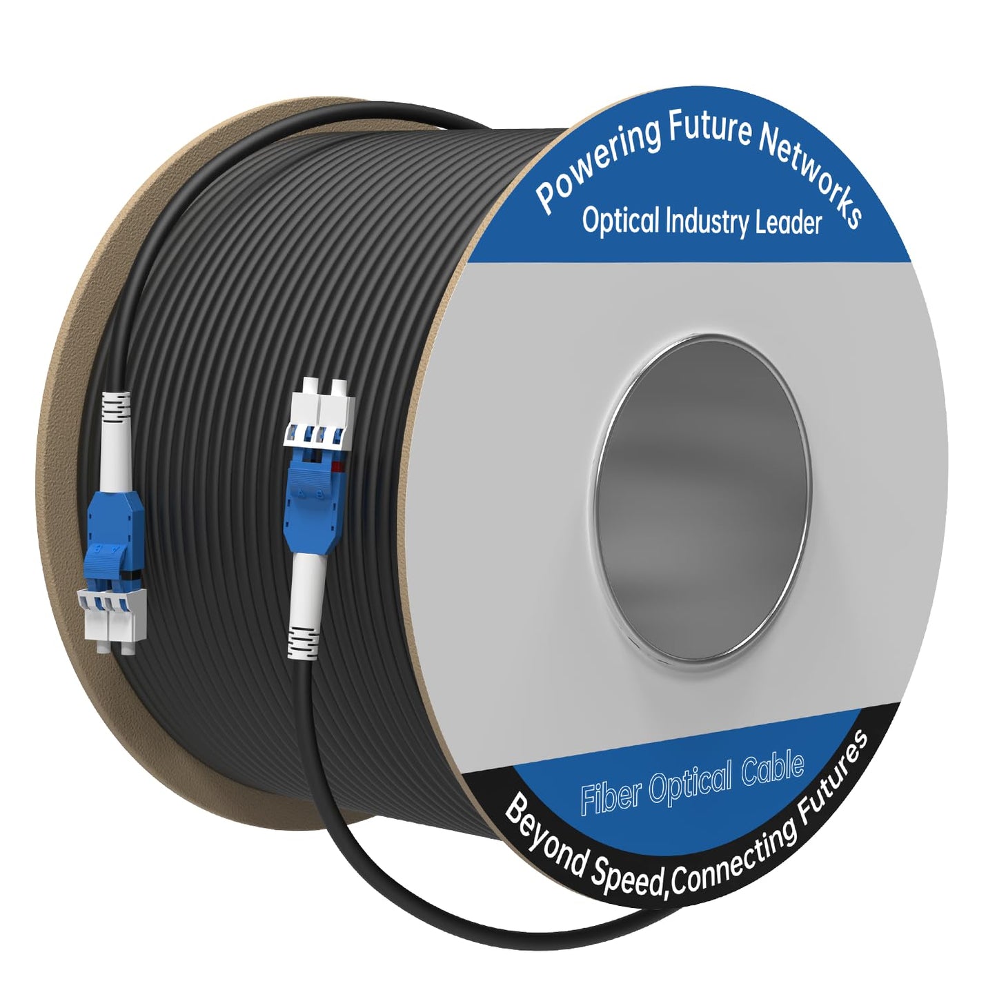 100M/328FT LC to LC Armored Outdoor Fiber Optic Cable, Single Mode Duplex 9/125μm SMF Fiber Patch Cord, OS1/OS2 Compatible, Black LSZH Jacket, Uniboot Jumper for FTTH, Data Center, Long-Distance Use