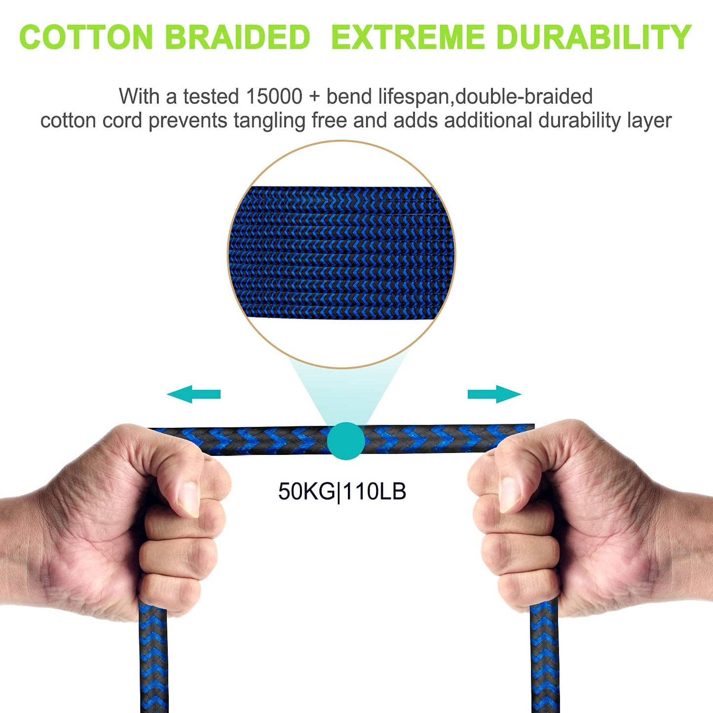 3.5mm Male to Female Extension Stereo Audio Extension Cable 10FT, Cotton-Braided Audio Extension Cable, Stereo Jack Cord for Phones, Headphones, Speakers, Tablets, PCs and More