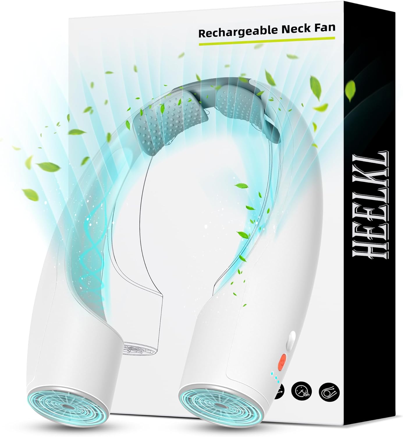 AI Neck Fan, 4 Speeds Adjustable Portable Personal Fan Rechargeable, 4000 mAh Battery Faster Cooling Wearable Fan, Ultra Quiet for Home, Office, Travel, Outdoor