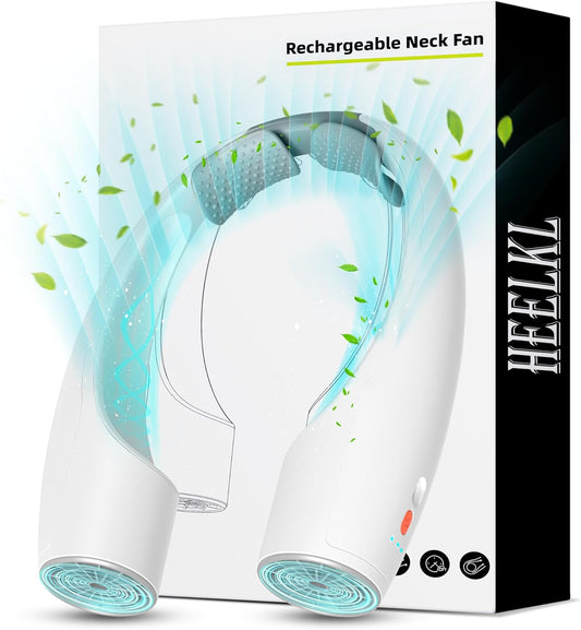 AI Neck Fan, 4 Speeds Adjustable Portable Personal Fan Rechargeable, 4000 mAh Battery Faster Cooling Wearable Fan, Ultra Quiet for Home, Office, Travel, Outdoor