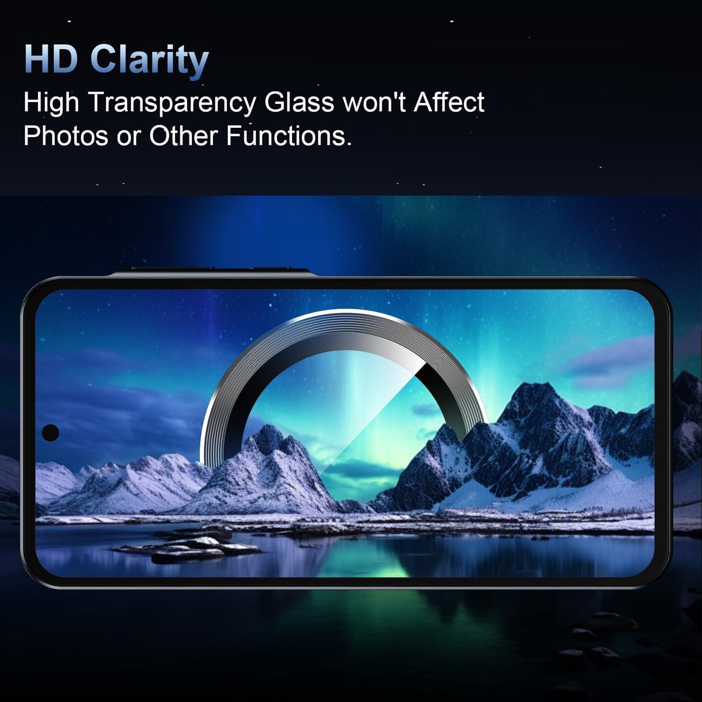 Korecase for Galaxy S25 Camera Lens Protector, 9H Tempered Glass Anti Scratch Camera Screen Protector Shockproof Film Shcokproof Metal Ring Lens Protecor for Galaxy S25,Black