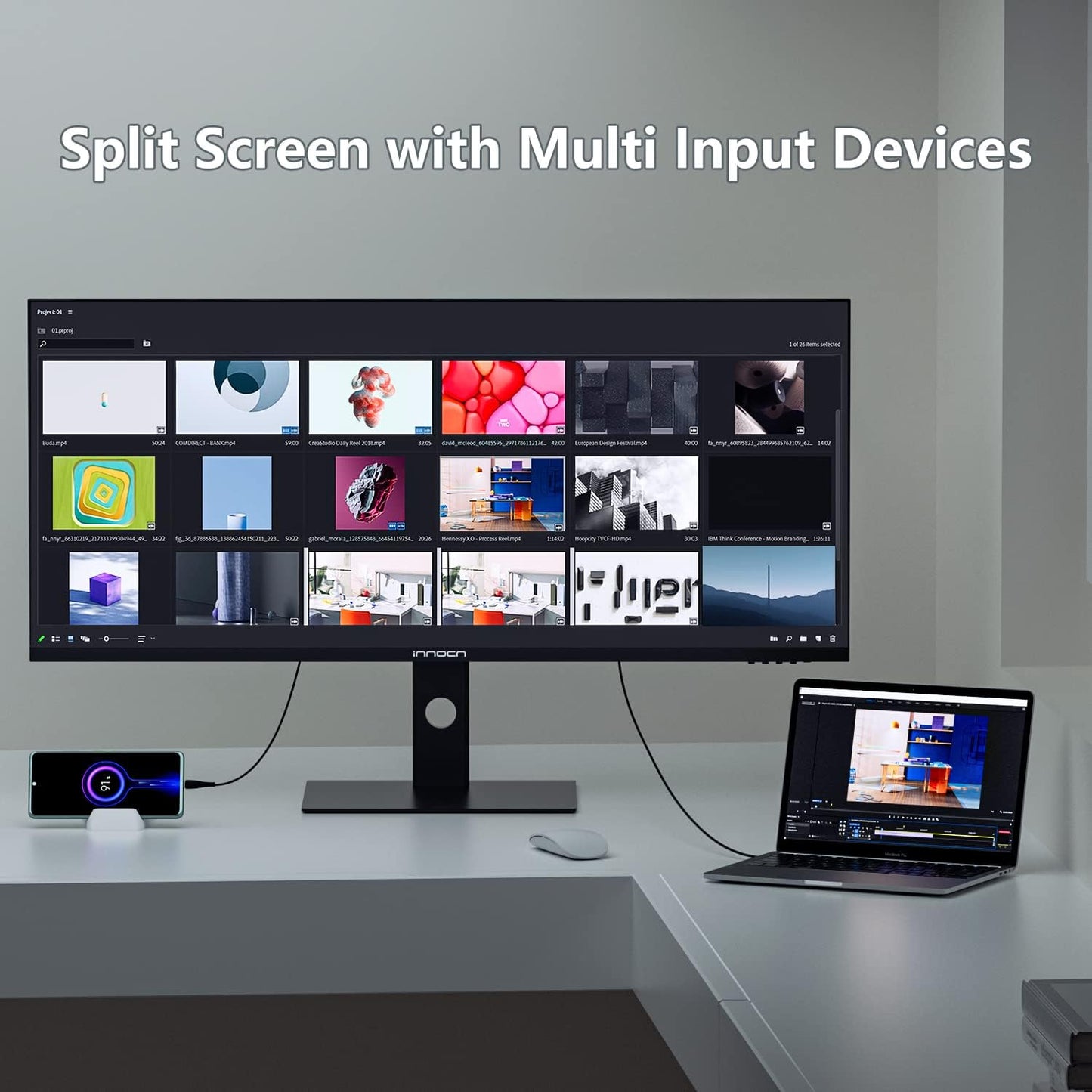 INNOCN 40C1R Ultrawide Monitor 40" WQHD 3440 x 1440p 144Hz FreeSync Premium HDR400 21:9 Computer Display 95% DCI-P3 500Nits IPS USB Type-C HDMI Tilt/Height Adjustable, Mountable