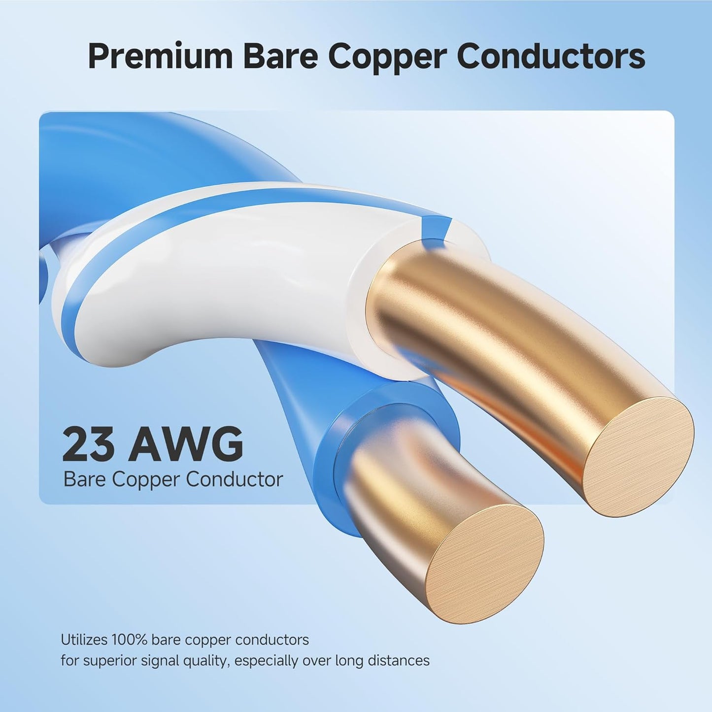 Cable Matters [UL Listed] 10Gbps in-Wall Riser Rated (CMR) 23AWG Bare Copper Cat6 Ethernet Cable - 300ft, Cat 6 Ethernet Cable Spool, Cat 6 Cord Bulk, Blue