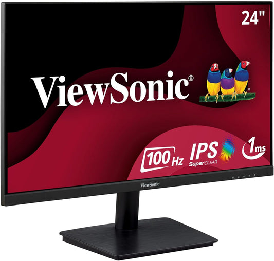 ViewSonic VA2409M 24 Inch IPS Full HD 1080p Monitor with Adaptive Sync, 75Hz, Thin Bezels, Eye Care, HDMI, VGA Inputs for Home and Office