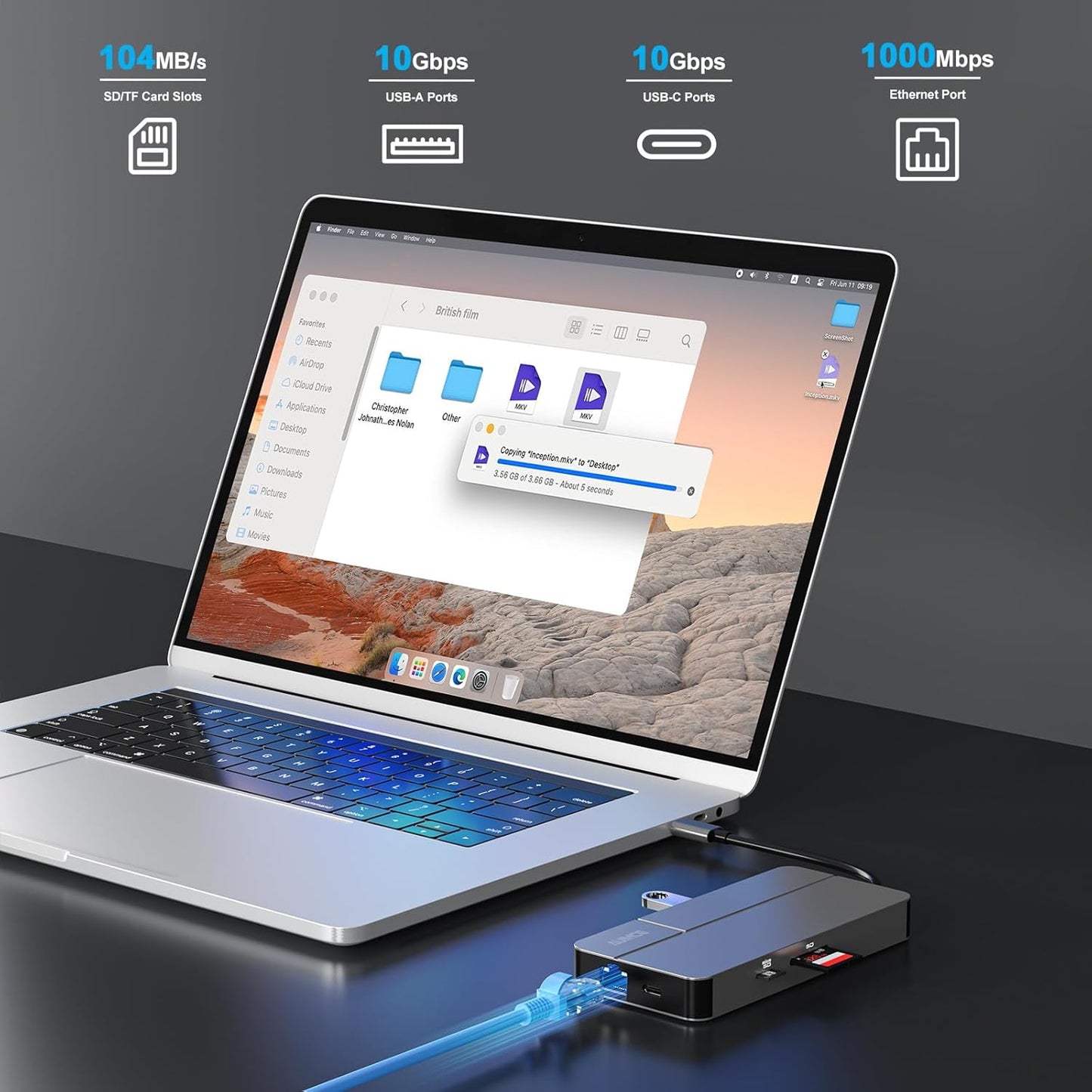 Mac Docking Station Dual Monitor 2 HDMI for MacOS and Windows Laptop Implement MST, Compatible MacBook Pro/Air M1/M2/M3/M4 Chips, Dual 4K Display for All USB C Computers