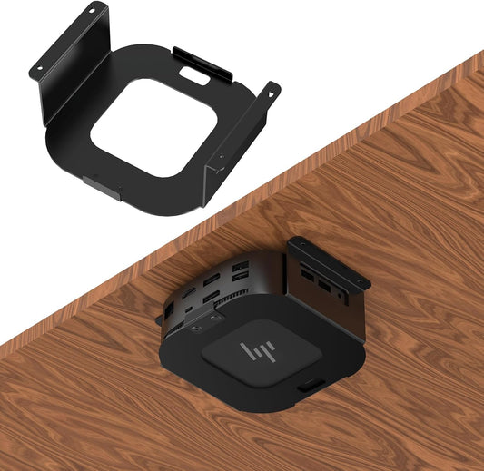 Under Desk Mount Holder for HP USB-C Dock G5,Under-Desk Iron Storage Rack Specifically Designed for HP USB-C Thunderbolt Dock G5,Easy Install with All Hardware Included(Black Holder Only)
