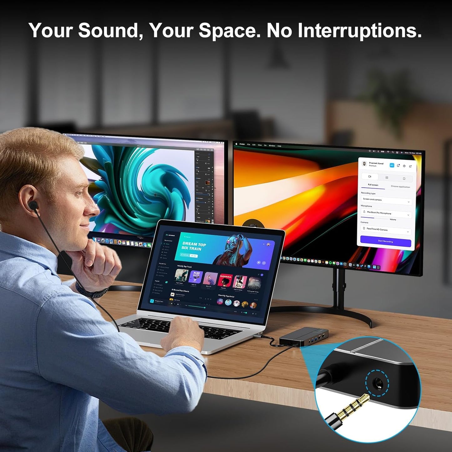 Mac Docking Station Dual Monitor 2 HDMI for MacOS and Windows Laptop Implement MST, Compatible MacBook Pro/Air M1/M2/M3/M4 Chips, Dual 4K Display for All USB C Computers