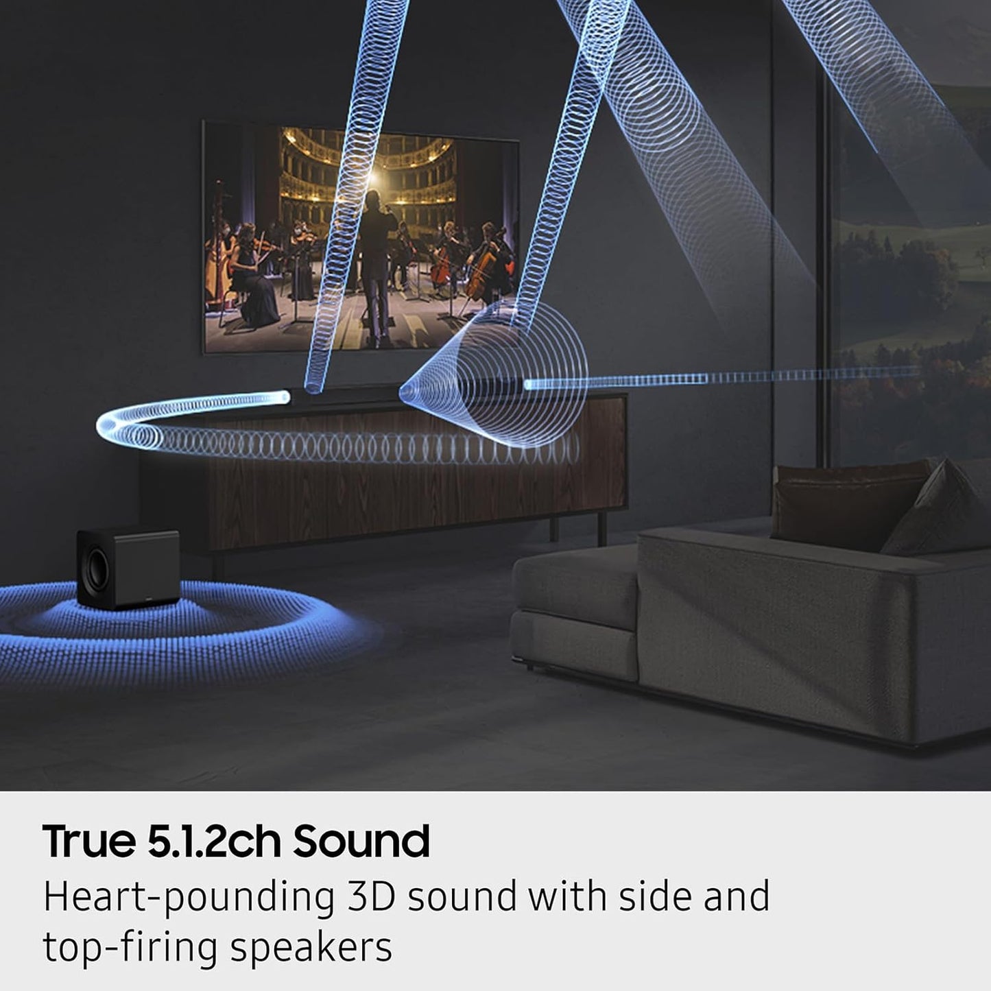 Samsung Q800F 5.1.2ch Q Series Soundbar + Subwoofer, Wireless Dolby Atmos, Q-Symphony, Game Mode Pro, Smart Integration (HW-Q800F, 2025)