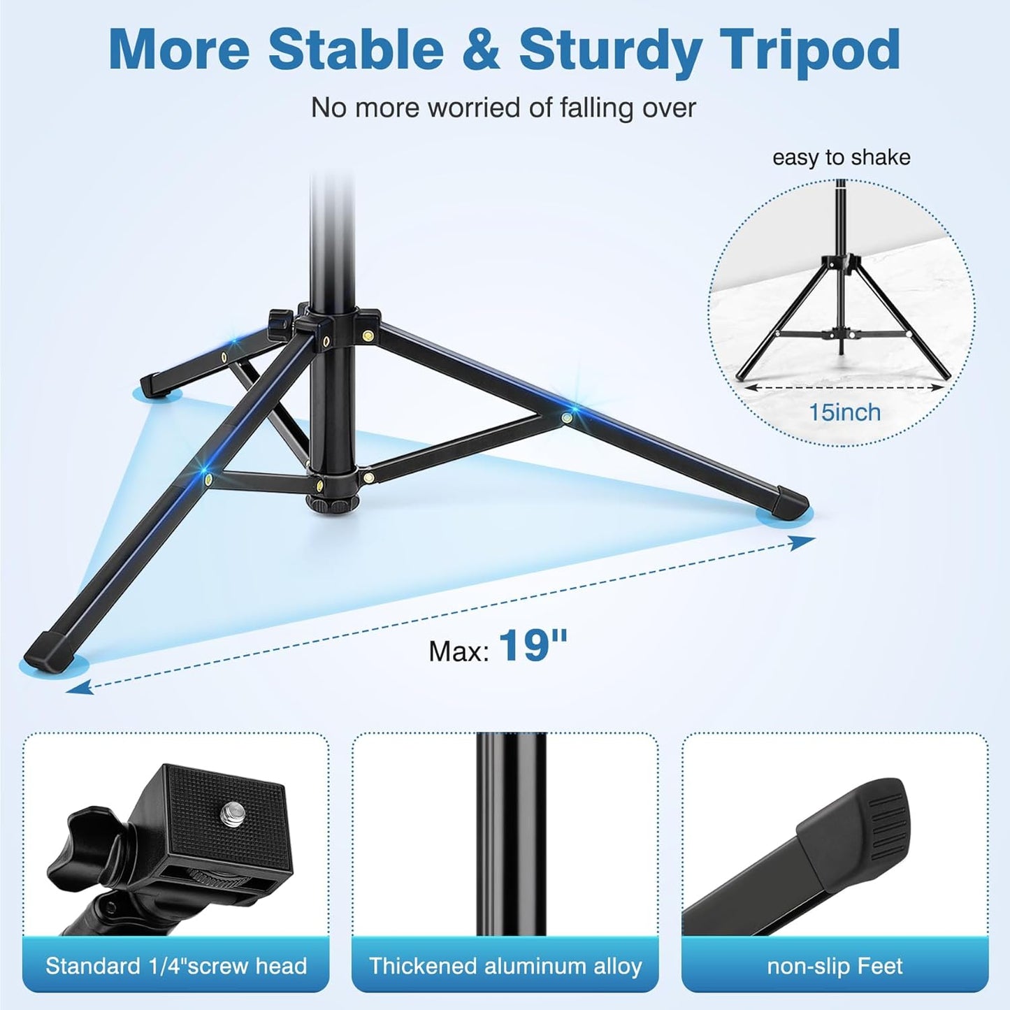 70" Phone Tripod with Remote & Holder, Portable Cell Phone Stand, Selfie Stick for Video Recording, Compatible with iPhone 14/13 Pro Max/Android/Camera