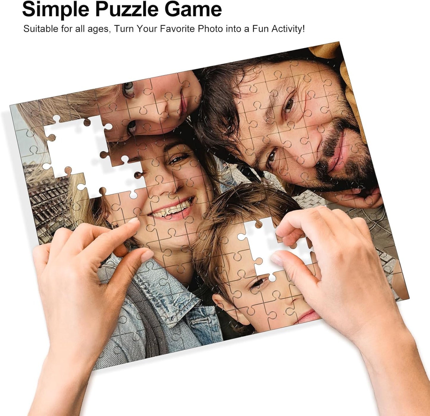 Personalized Puzzle for Father's Day, Custom Puzzles for Adults 1000 Pieces, Create Your Own Photo Wooden Puzzle, Unique Gift for Birthdays, Anniversary & Weddings(19.5 * 29.5In Vertical)
