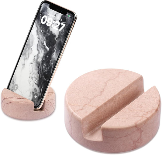 Marble Phone Stand for Desk - Cell Phone Holder for Nightstand Office Decor Compatible with iPhone 17 16 15 Pro Max iPad mini, Telephone Boho Pink Marble Kitchen Accessories