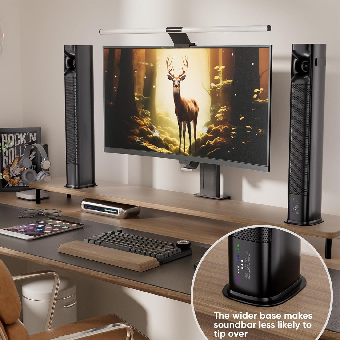 Saiyin Sound Bar for Smart TV, 31 Inches, Detachable Soundbar Home Theater Surround Sound System for TV/PC/Gaming/Projectors,Bluetooth 5.3 TV Sound Bar with TV ARC/Optical/AUX/Wall Mount