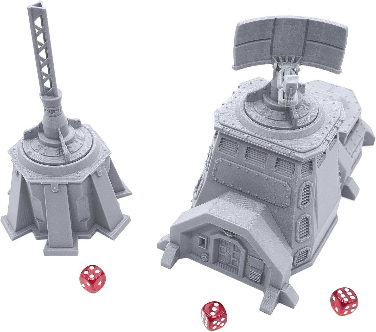 EnderToys Armored Barracks Set by Terrain4Print, 3D Printed Tabletop RPG Scenery and Wargame Terrain 28mm Miniatures, Grey