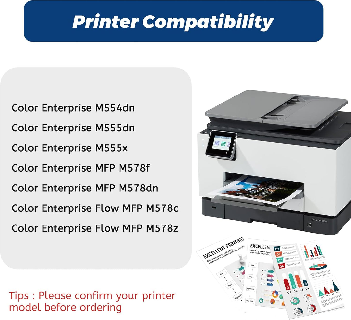 212A Magenta Toner Cartridge,Compatible Replacement for HP 212 A W2123A 212X W2120X, for HP Color Laserjet Enterprise M554 m554dn M555 M555dn Flow MFP M578 Printer, with Upgraded Chip,No Fading