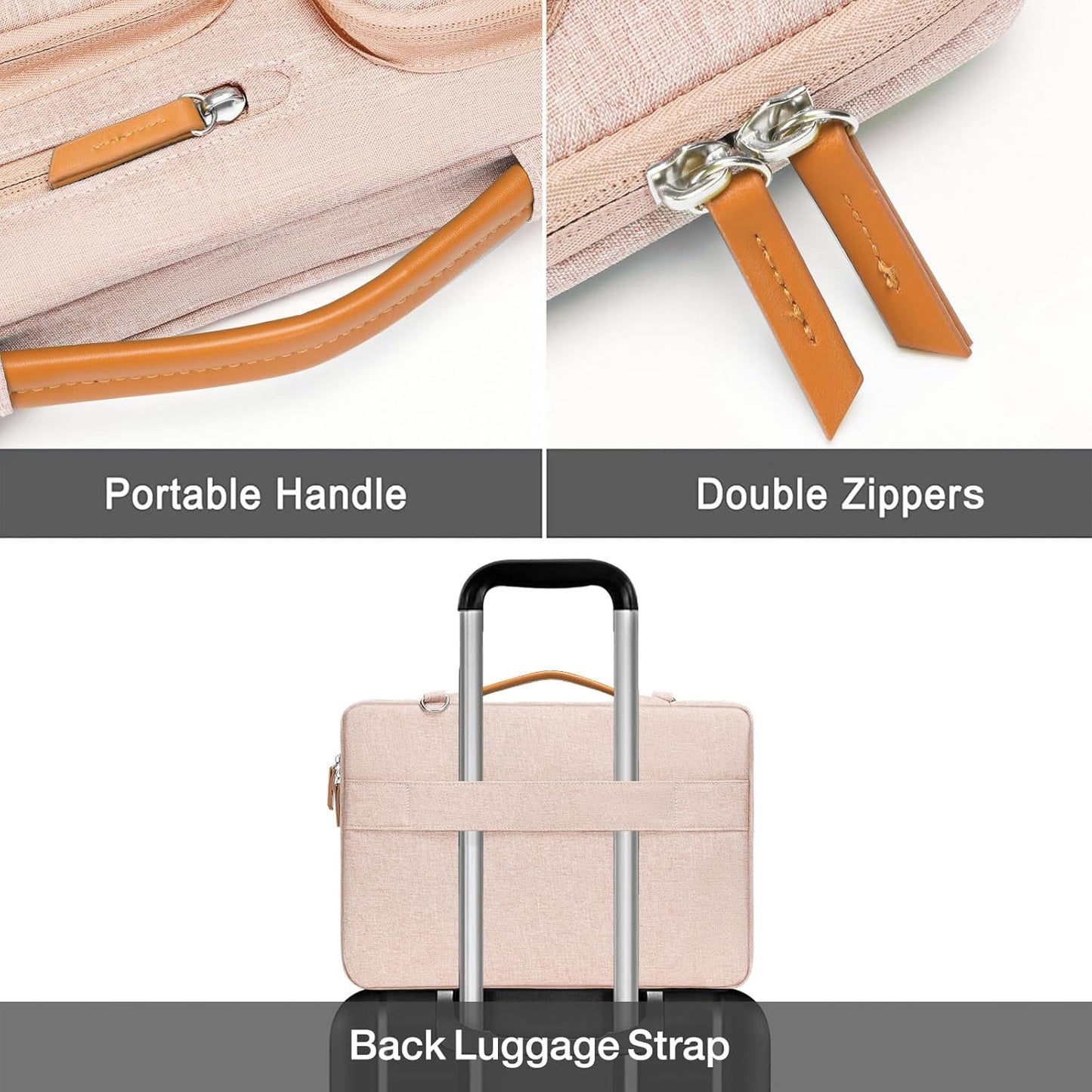 MOSISO 360 Protective Laptop Case 16 inch, 15-15.6 inch Laptop Sleeve Compatible with MacBook Pro 16, HP, Acer, Dell, Lenovo, ASUS, Side Open Carrying Case with 4 Zipper Pockets&Handle, Khaki