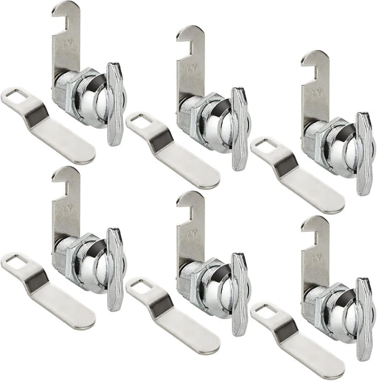 1" Thumb Operated Offset Cam Lock, 6Pcs Non-Locking Compartment Lock, RV Compartment Camper Storage Door, Vehicles, Cabinet Mailbox Drawer Replacement Cam Lock Silver