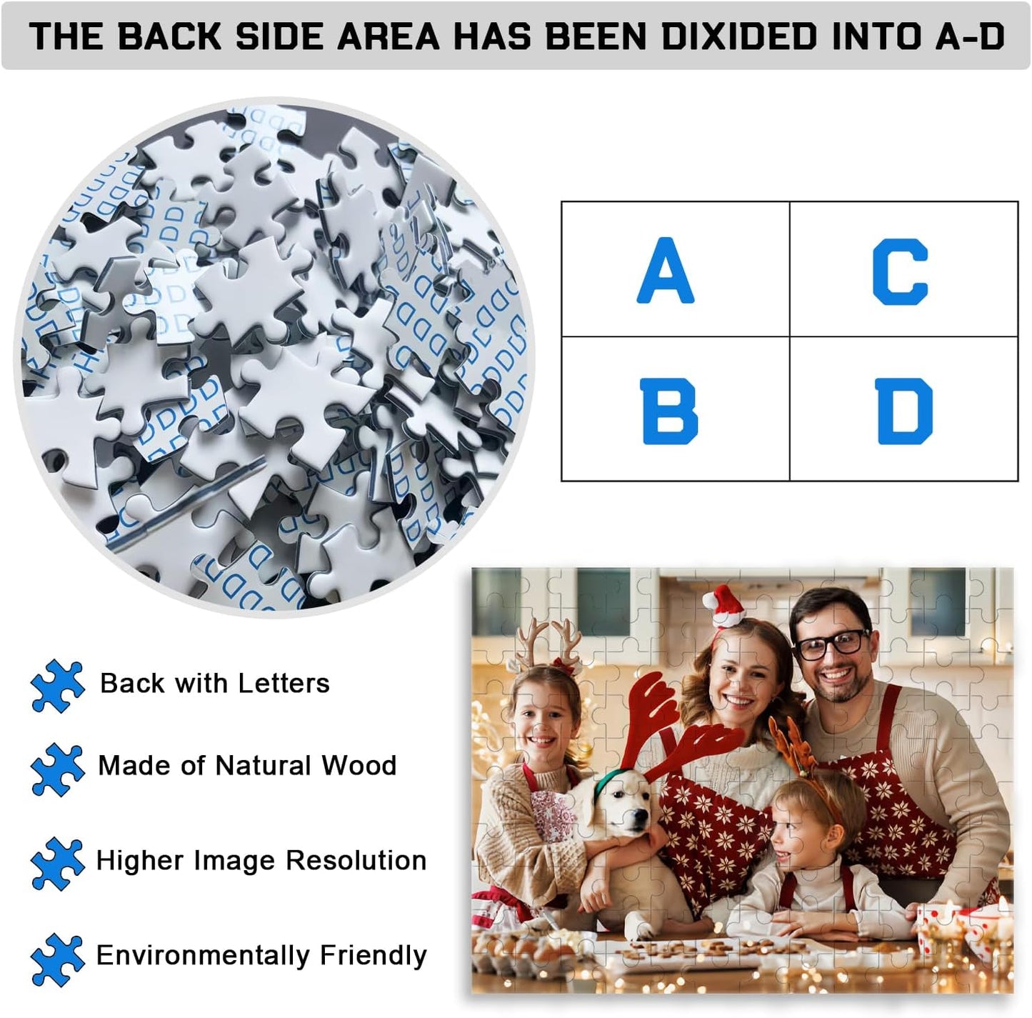 Custom Puzzle 120/200/300/500/1000/1500 Pieces, Personalized Puzzle from Your Own Photos, Customized Picture Jigsaw Puzzle Gift for Christmas Wedding Birthday Family