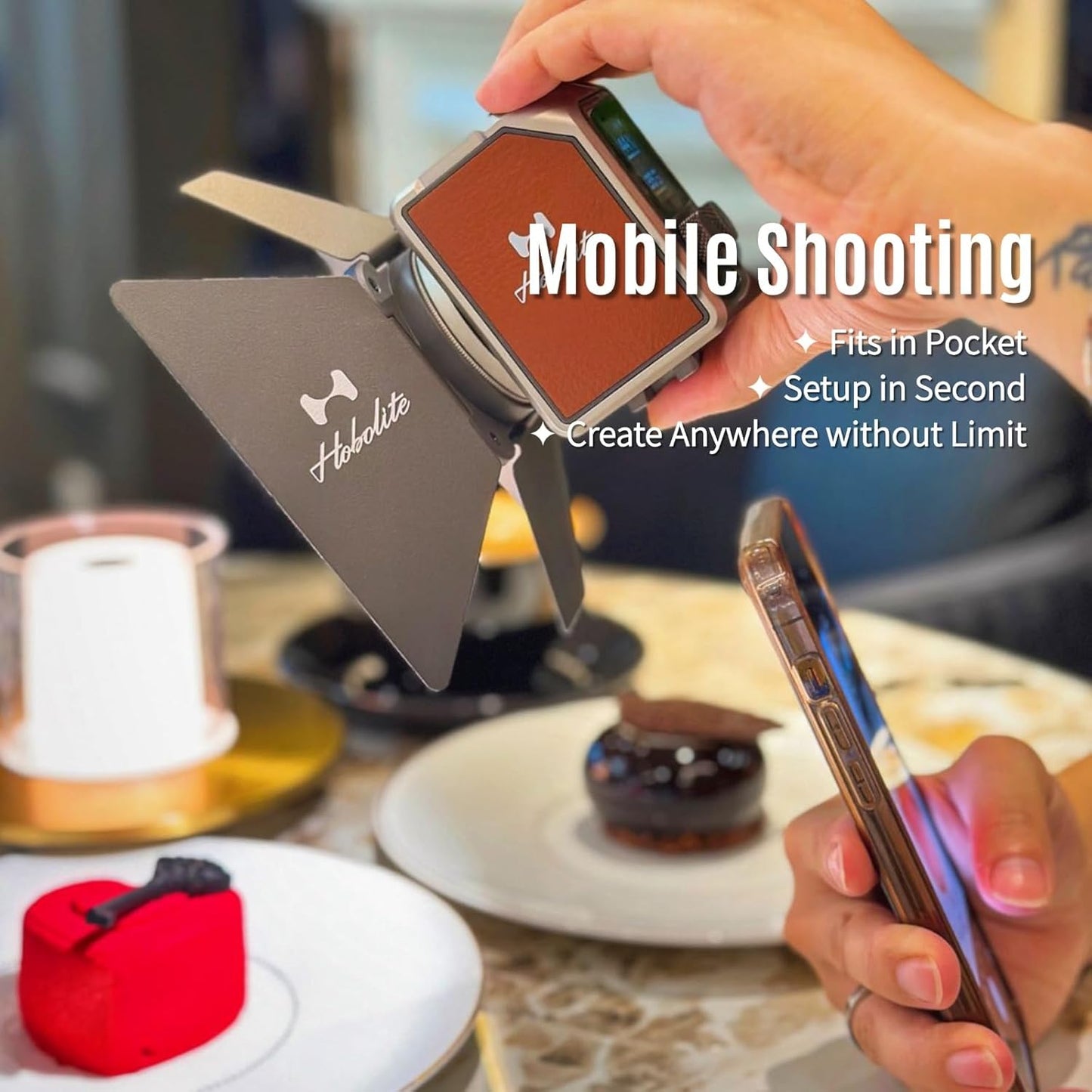 Harlowe Micro Portable Led Light for Camera 8W Bi-Color 2700K-6500K CRI/TLCI 96+ Small Camera Lighting Kit Mini Cube Fill Light for Photography and Video Recording Micro Creator Kit