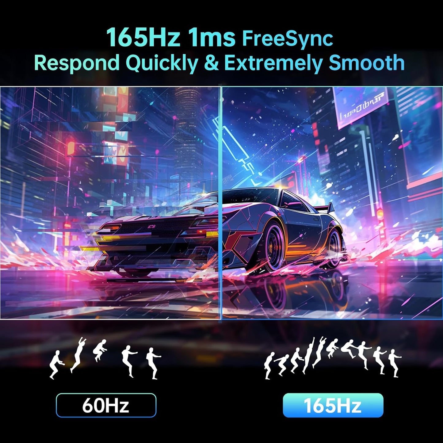 KTC 24 inch Monitor, Fast IPS 1080p 144Hz 165Hz 1ms, 125.25% sRGB, HDR, Borderless Gaming Monitor PC Monitor, FreeSync Premium & G-Sync, HDMI 2.0x2, DP1.4x2, Vesa Support, Eye Care for Gamers