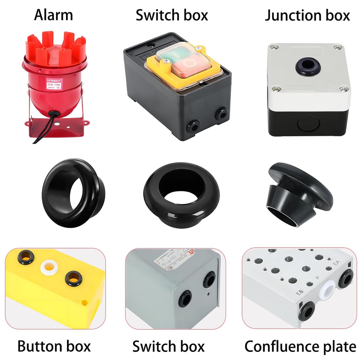 Qrity 20 PCS Rubber Grommets Cable Railing, Car Grommet, Cable Railing Protective Sleeves for Metal Posts, ID 10mm Mount Dia 12mm