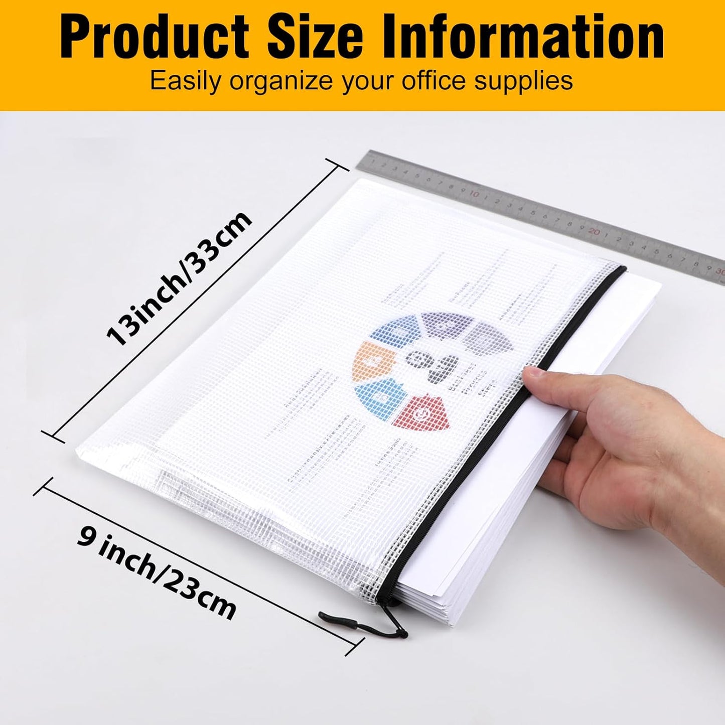 60pcs Large Mesh Zipper Pouch File Bags Reusable Zippered Pouches for Organizing Classroom, Board Game Storage, Puzzle Bags Black