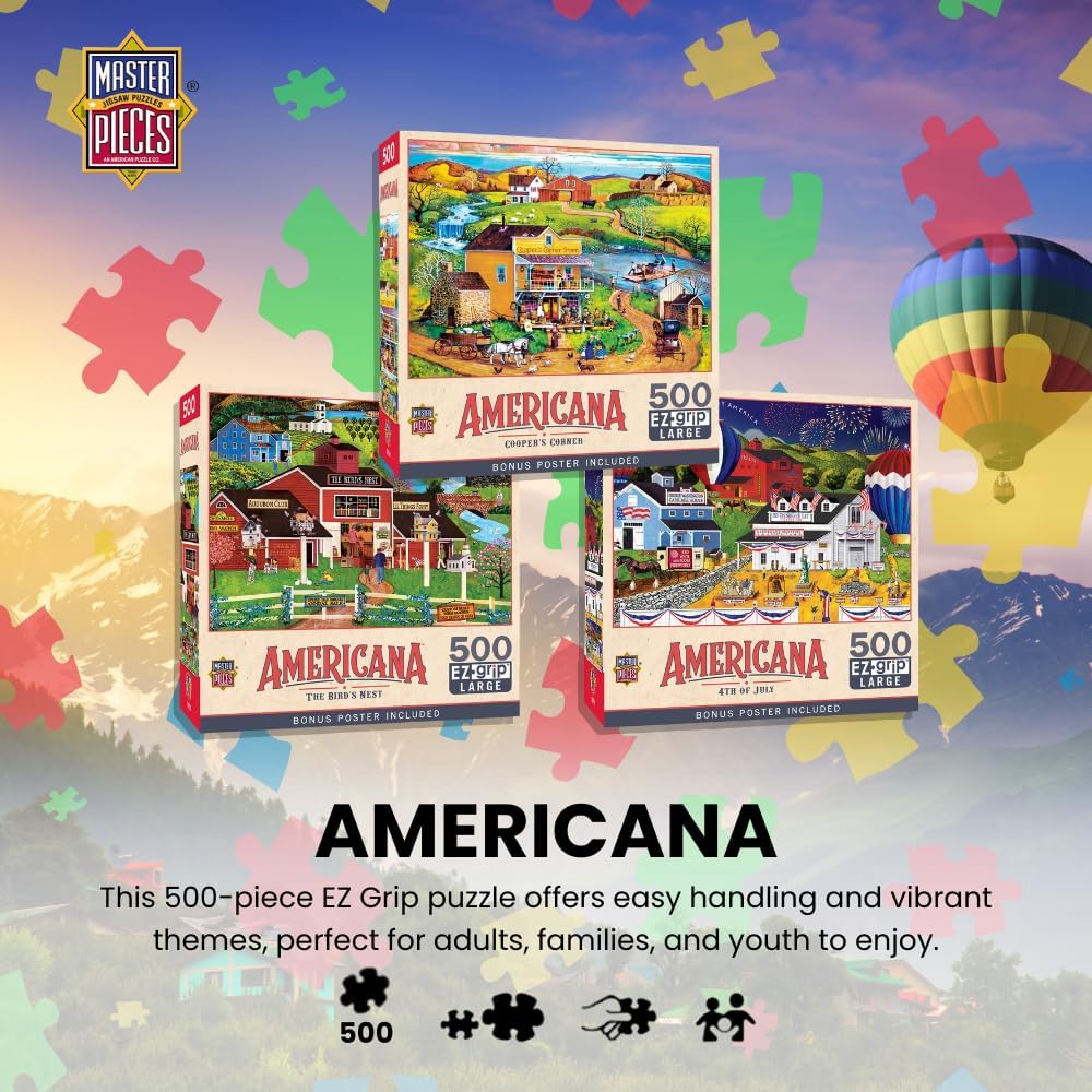 MasterPieces 500 Piece EZ Grip Jigsaw Puzzle for Adults, Family, Or Youth - Cooper's Corner - 19.25"x26.75"