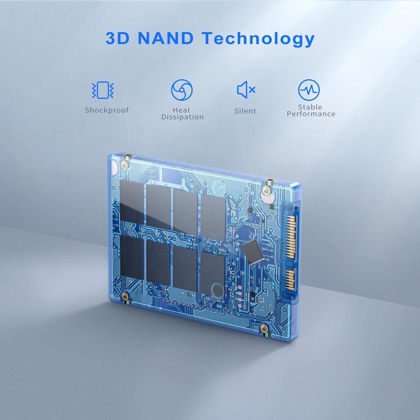 TOPESEL SATA III SSD 2.5", 240GB Internal Solid State Drive with 3D NAND Flash up to 500MB/s,for Laptop,Tablet,Desktop,PC