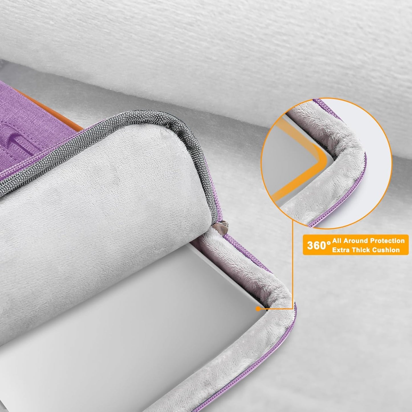 MOSISO 360 Protective Laptop Shoulder Bag,17-17.3 inch Computer Bag Compatible with MacBook, HP, Dell, Lenovo, Asus Notebook,Side Open Messenger Bag with 4 Zipper Pockets&Handle, Lilac