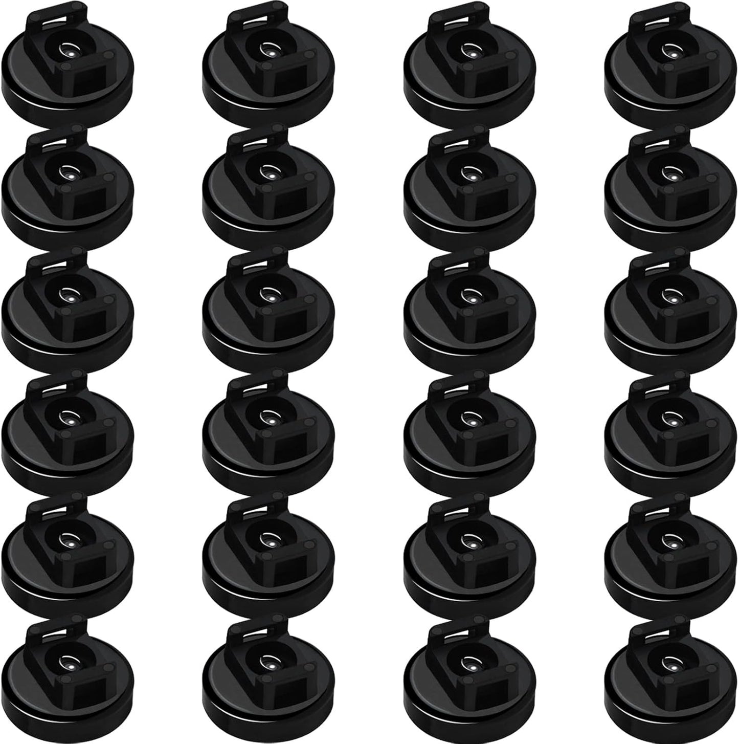Magnet Zip Tie Mount Magnetic Zip Ties Mount 25LBS Strong Multipurpose Wire Cable Holder Mount Wire Clips Management for Home Office Marine Electrical Wiring (Black, 24 Piece)