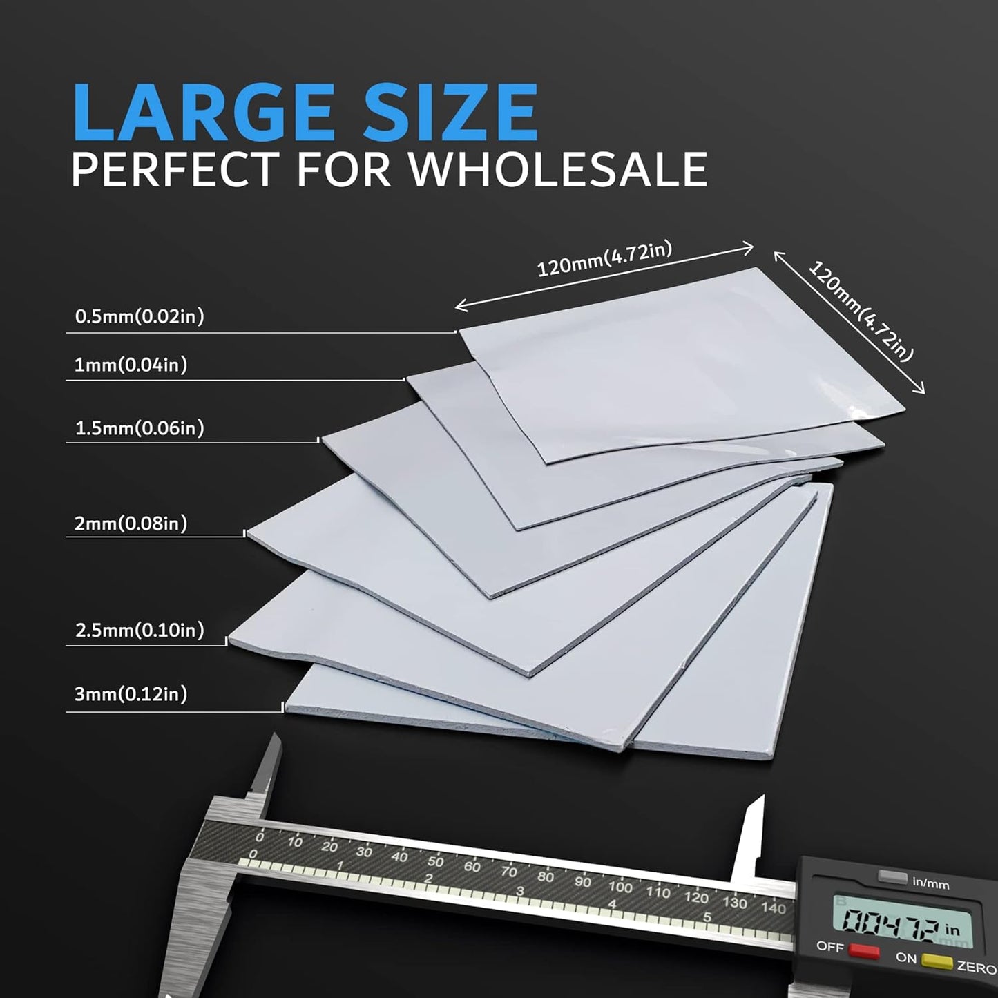 Aairhut Thermal Pad 13W/mK [0.5~3mm], 120x120x2.5mm Silicone Cooling Pad Non Conductive Heat Resistance Extreme Odyssey Cover with Dual Self-Adhesive Films for PC Laptop PS4/PS5/CPU/GPU/Computer