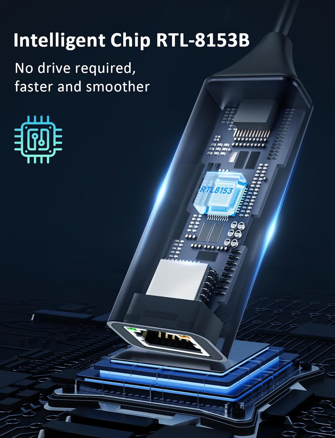 VIOY USB 3.0 to Ethernet Adapter, 10/100/1000Mbps RJ45 LAN Network Port, Drive Free USB A Ethernet Dongle Adapter for Nintendo Switch, Laptop, MacBook, Surface, PC, Windows, Linux