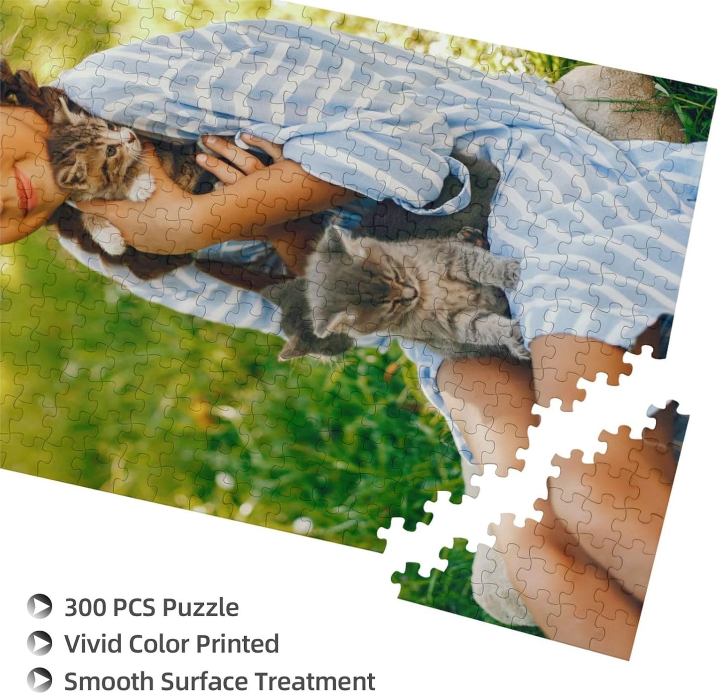 Custom Jigsaw Puzzle from Photos 300/500/1000 Pieces Personalized Wooden Picture Puzzles Gift for Adult Family Friends,Birthday,Valentine's Day (Vertical 300PCS)