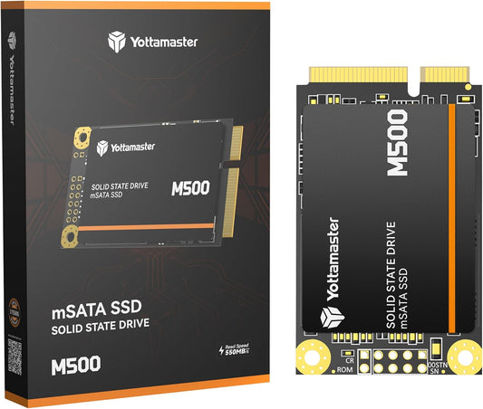 Yottamaster M500 512GB mSATA SSD SATA III 6Gb/s, mSATA Internal Solid State Drive Up to 500MB/s, Mini-SATA with 3D NAND, Compatible with Ultrabooks Desktop PC Laptop, All-in-One PCs, 30x50mm