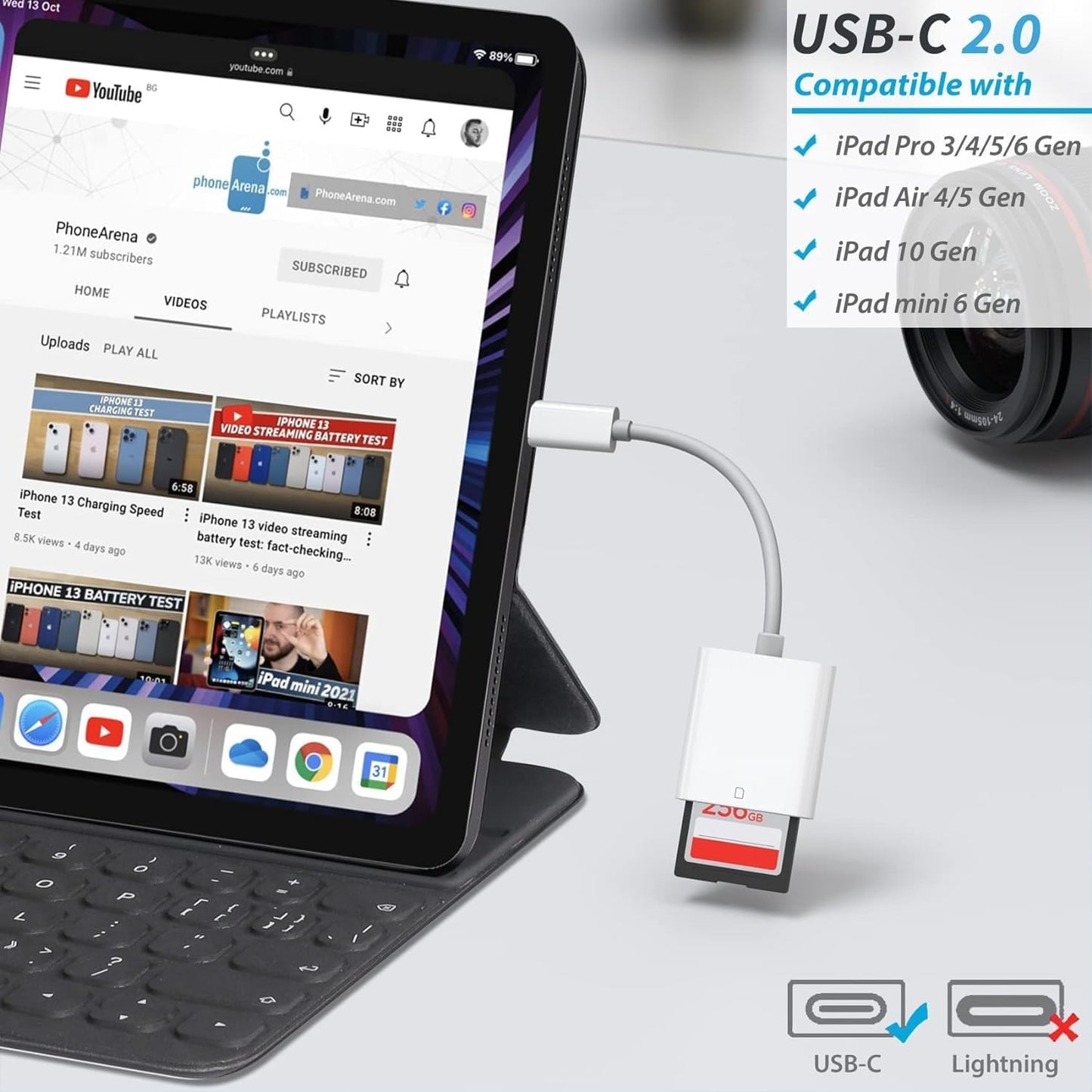 (Apple MFi Certified) iPhone 16 SD Card Reader, esbeecables USB C to SD Card Reader Trail Camera Viewer SD Memory Card Reader Adapter Plug and Play for iPhone 16/16Plus 15Pro iPad, MacBook, iMac