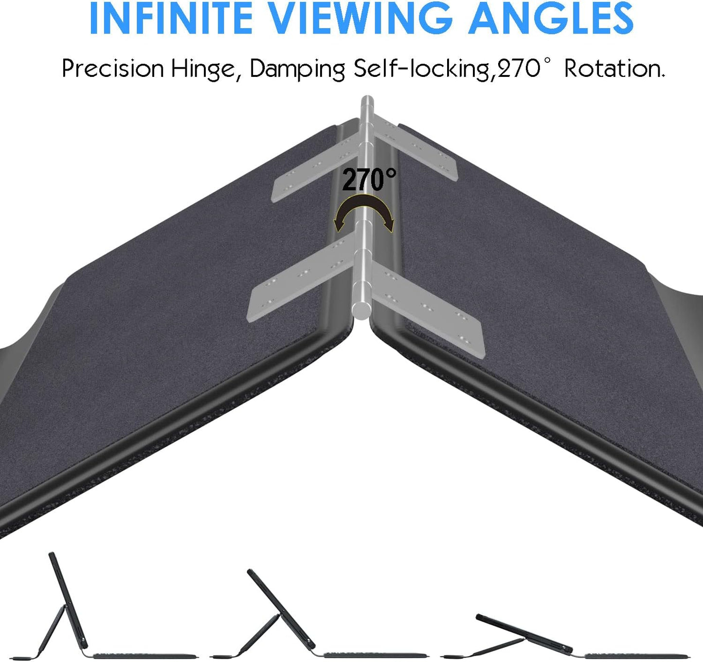 iPad Air 5th Keyboard Case for iPad Air 11 inch (M2) 2024/4th/3rd/2nd/1st Gen -iPad10.9 Air 5 /Air 4 Gen-7 Color Backlight,Touchpad Detachable Slim Cover with Pencil Holder (10.9"/11",Black)