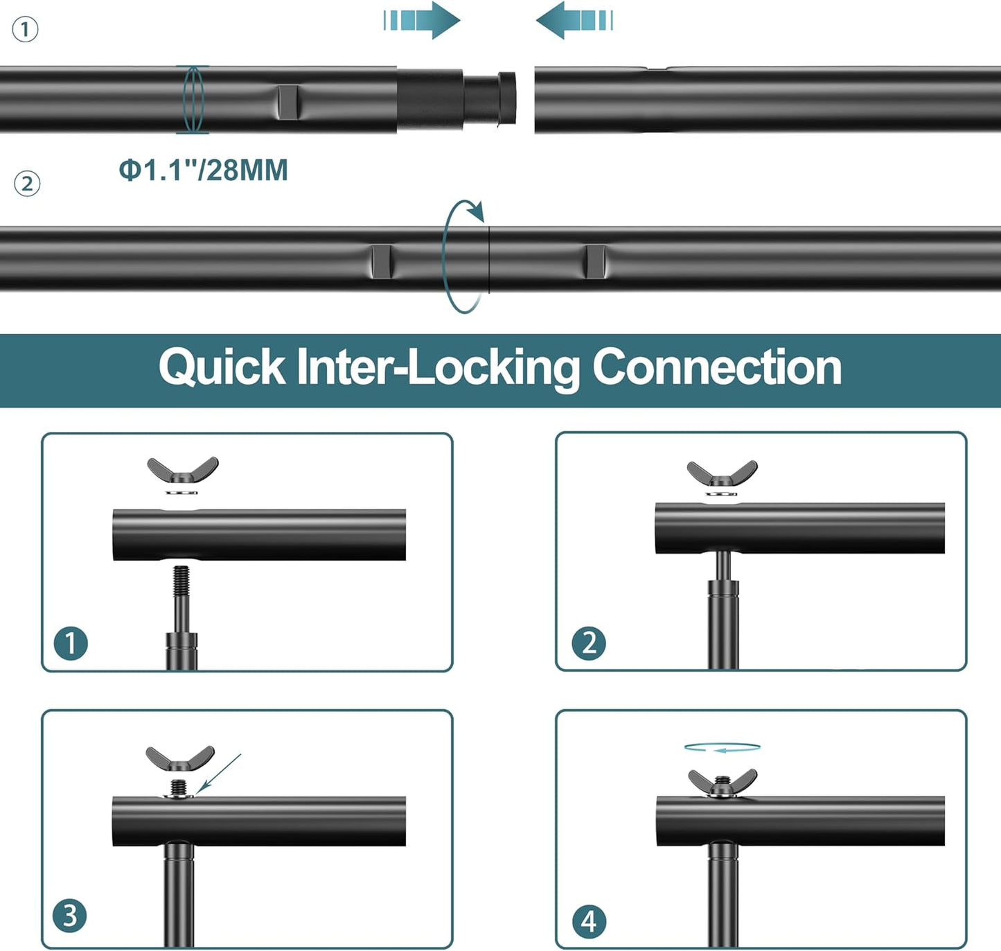 FUDESY Photo Video Studio 10 x 10Ft Heavy Duty Adjustable Backdrop Stand,Background Support System for Photography with Carry Bag, 6 Pcs Clip Clamps