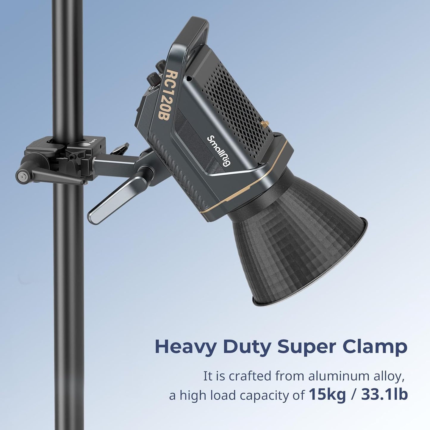 SmallRig Super Clamp Kit 2-Pack, Heavy Duty Max Load 33lb /15kg, with a 1/4"-20 & a 3/8"-16 Top Screw on a 5/8" Stud, for Photography Studio Video Camera Lighting, for Round Pipe and Flat Surface 5318