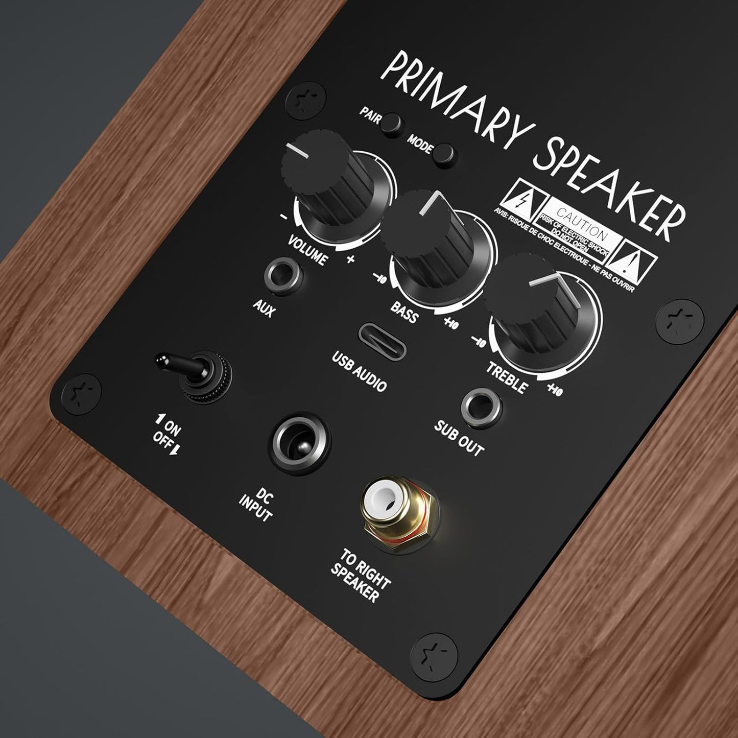 Bluetooth Bookshelf Speakers, 75W Powered Active Speaker with 4 Inch Woofer, HiFi Speaker with aptX Bluetooth USB for Home, Studio, Gaming, Set of 2, Bronze