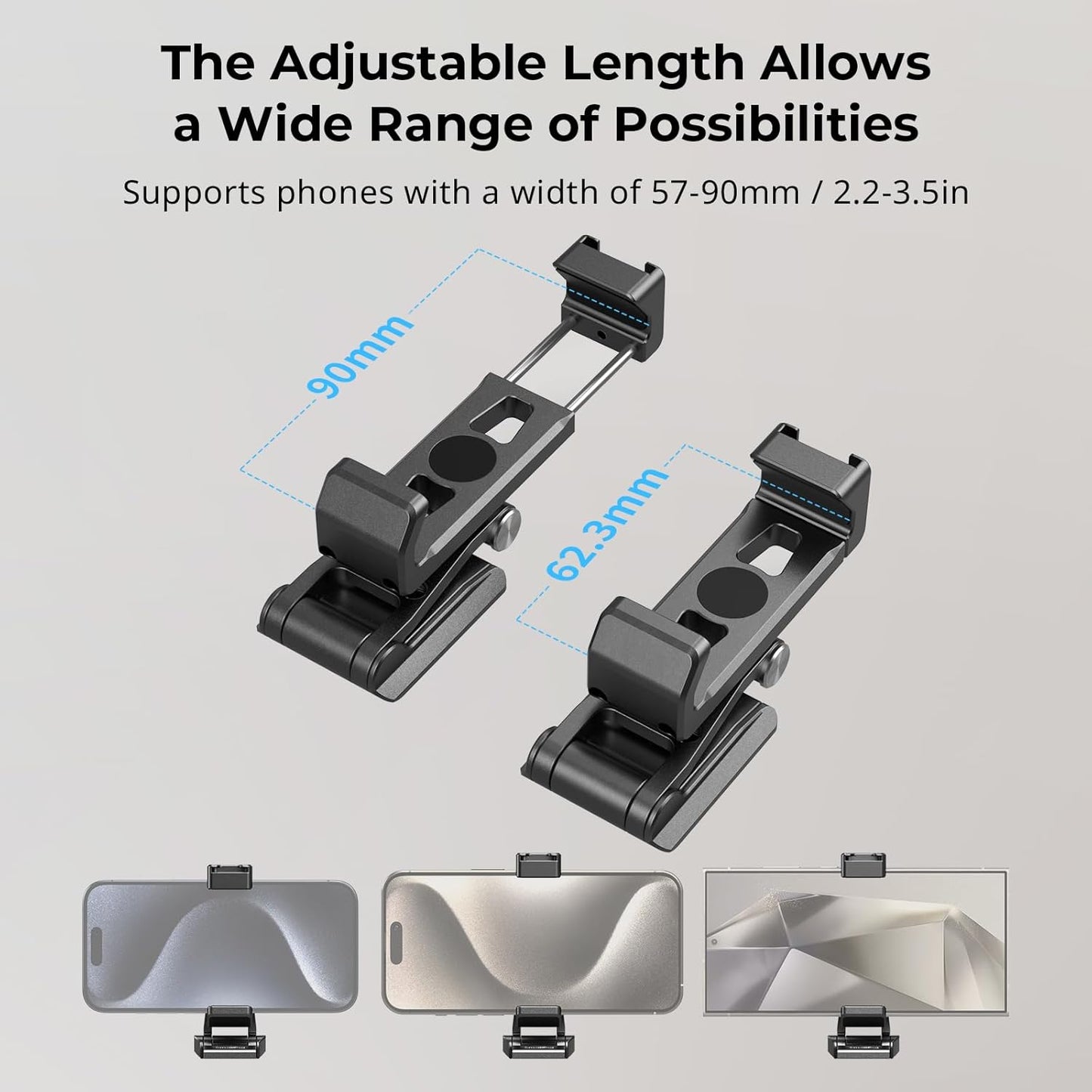 SMALLRIG Metal Phone Tripod Mount, Cell Phone Mount with Quick Release Adapter for Arca-Swiss, Multifunctional Phone Holder for Arca-Type Tripod, for DJI RS 3 Mini Stabilizer, for iPhone - 4611