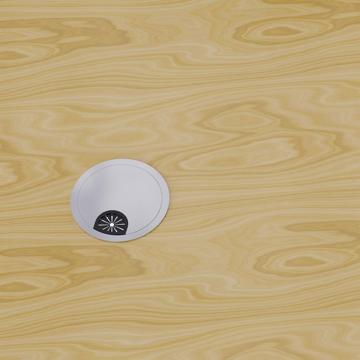 2 Pack Desk Grommet 3-1/8 Inch 80mm, Zinc Alloy Computer Desk Wire Hole Cover, Office Desktop Cord Cable Hole Metal Ring, Silver Tone