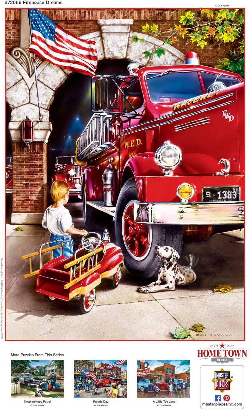 Masterpieces 1000 Piece Jigsaw Puzzle for Adults, Family, Or Kids - Firehouse Dreams - 19.25"x26.75"